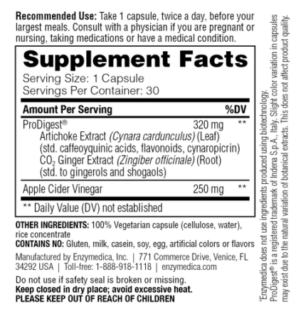 Enzymedica - Gut Motility with Apple Cider Vinegar, 30 Capsules - 图片 7
