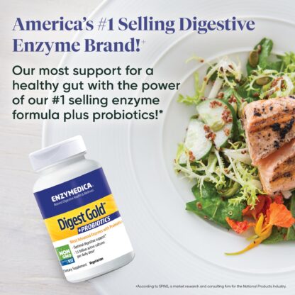 Enzymedica Digest Gold with Probiotics, 45 Cap - Breaks down fat, fiber, protein & carbs - Wellbeing - Gambar 2