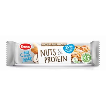Emco Nuts & Protein Bar Coconut & Almond Sugar Free 35g Halal - Gambar 2