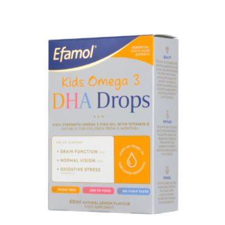 Efamol Kids Omega 3 DHA Drops 60ml, Natural Lemon Flavour