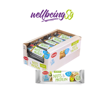 Emco Nuts & Protein Bar Pistachio & Almond Sugar Free 35g Halal (Box of 20) - 图片 2