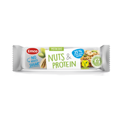 Emco Nuts & Protein Bar Pistachio & Almond Sugar Free 35g Halal - Gambar 2