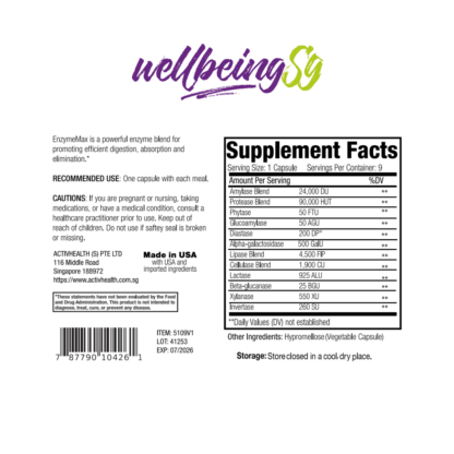 ActivHealth EnzymeMAX 9 Capsules - WellbeingSG - Gambar 3