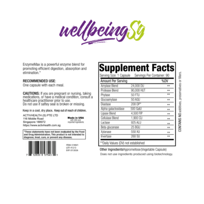 ActivHealth EnzymeMAX 90 Capsules - WellbeingSG - Gambar 3